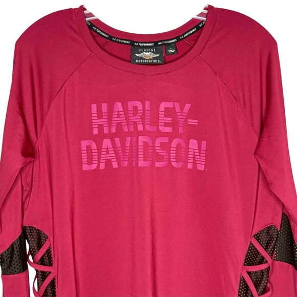 Harley-Davidson Performance Wicking Mesh Accent Top - Maroon/Black - L - Picture 5 of 10